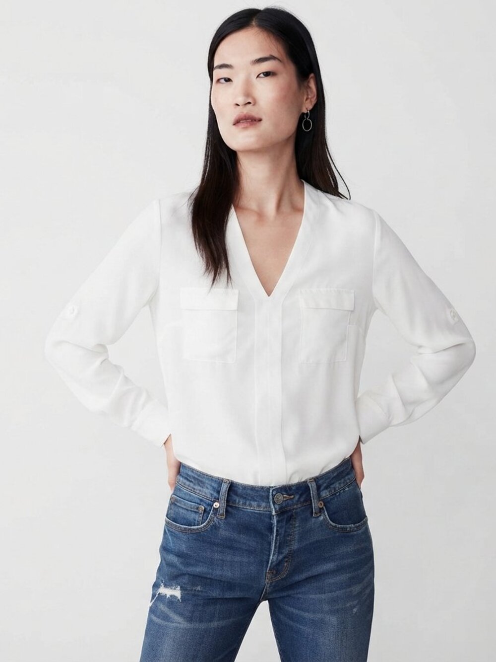 TWO PATCH POCKET CHELSEA SHIRT BlOUSE SOFT